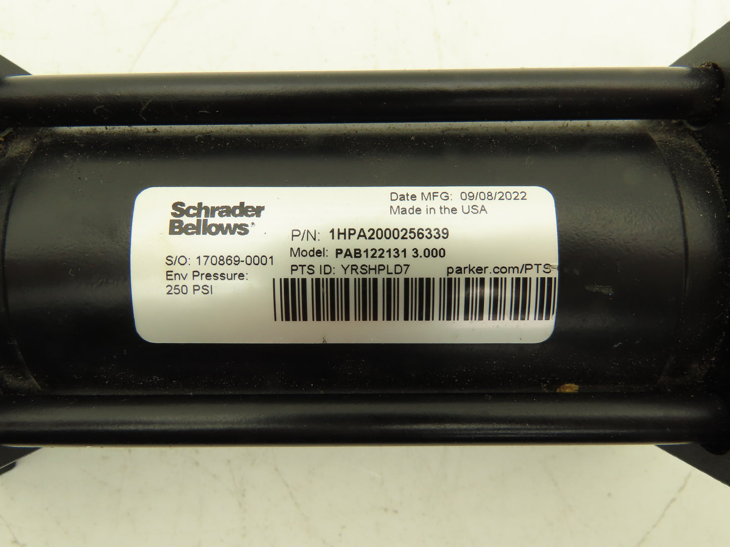 Schrader Bellows PAB122131 Pneumatic Air Cylinder 2" Bore 3.00" Stroke