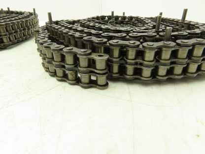 Ruberg #40 Double Roller Attachment Pin Chain Riveted 0.500 Pitch 40' Total
