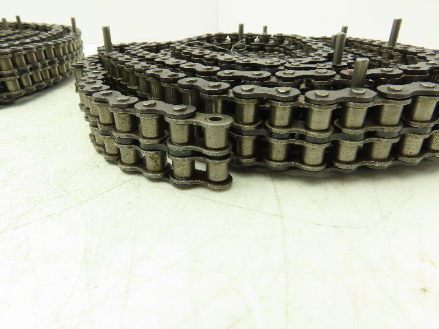 Ruberg #40 Double Roller Attachment Pin Chain Riveted 0.500 Pitch 40' Total