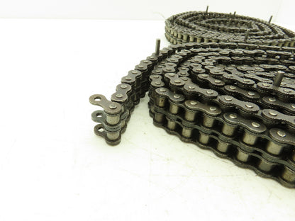 Ruberg #40 Double Roller Attachment Pin Chain Riveted 0.500 Pitch 40' Total