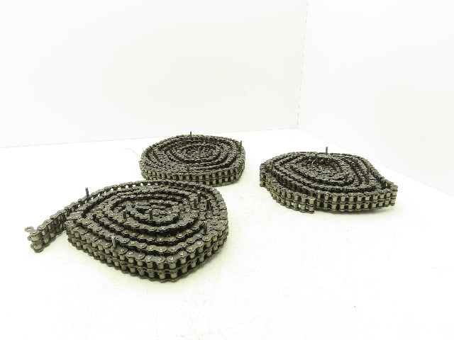 Ruberg #40 Double Roller Attachment Pin Chain Riveted 0.500 Pitch 40' Total