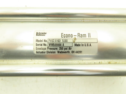 Schrader Bellows FW2C101621 Pneumatic Air Cylinder 2.5" Bore 5" Stroke Econo Ram