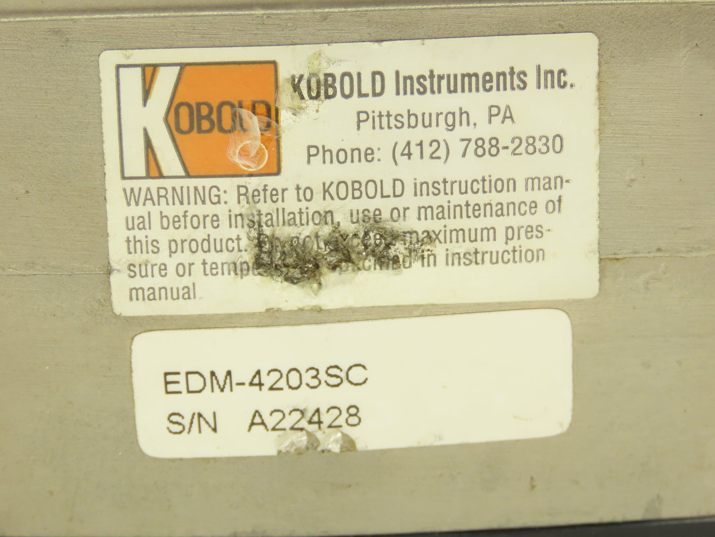 Kobold EDM-4203SC Turbine Flow Rate Meter Totalizer 1"NPT Battery Powered