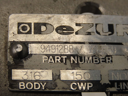 DeZurik 9491288 Knife Gate Valve 5" Pneumatic Cylinder Actuated Lug Flange