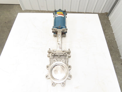 DeZurik 9491288 Knife Gate Valve 5" Pneumatic Cylinder Actuated Lug Flange