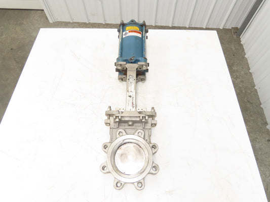 DeZurik 9491288 Knife Gate Valve 5" Pneumatic Cylinder Actuated Lug Flange