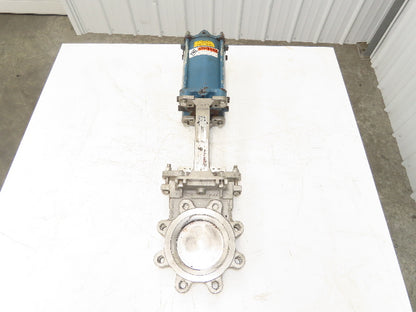 DeZurik 9491288 Knife Gate Valve 5" Pneumatic Cylinder Actuated Lug Flange