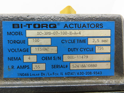 Bi-Torq 3/4" PVC Ball Valve 2-Way 115V Electric Actuator IC-3PS-07-100-E-A-4