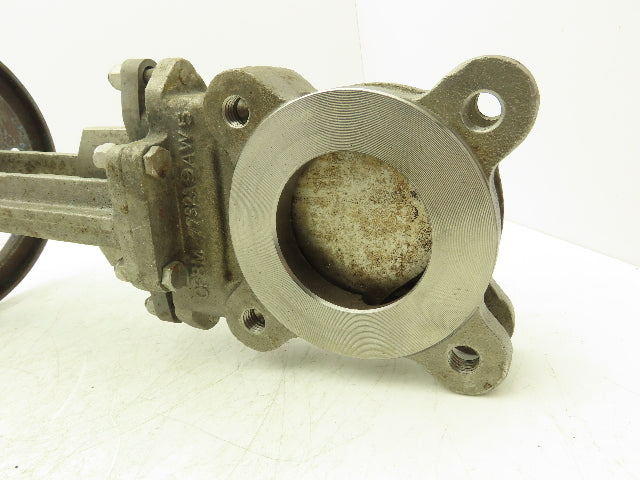 Velan L10-0310C-13SL 3" Stainless Knife Gate Valve 316SS Rising Stem Lug Style