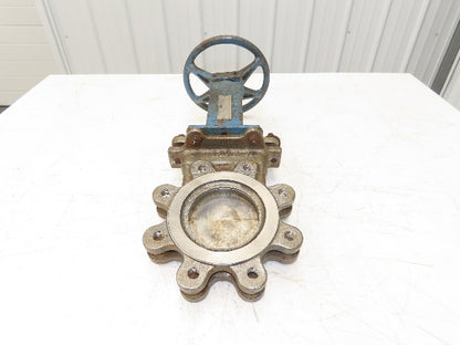 DeZurik 9258998 4" Knife Gate Valve 316 SS Rising Stem Lug Style Fig 824