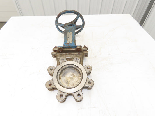 DeZurik 9258998 4" Knife Gate Valve 316 SS Rising Stem Lug Style Fig 824