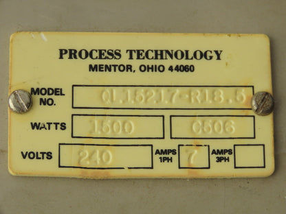 Process Technology QL15217-R18.5 Quartz Immersion L Heater 1500W 240V 1PH 16"L