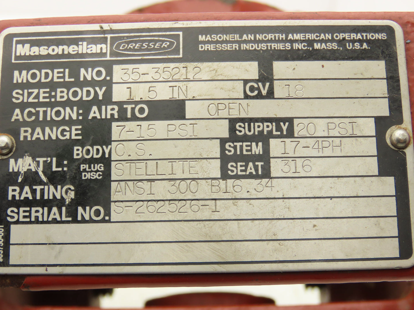 Masoneilan 35-35212 Pneumatic Rotary Control