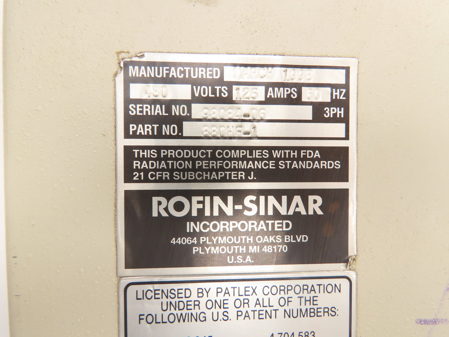 Rofin Sinar 222557/d Laser Head From 880HF-1 Cutter