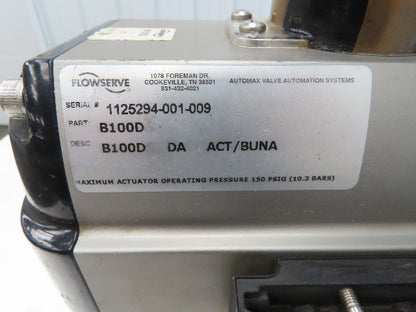 Flowserve B100D Pneumatic Actuator w/Positioner 3 way 2" Idurco Plug Valve