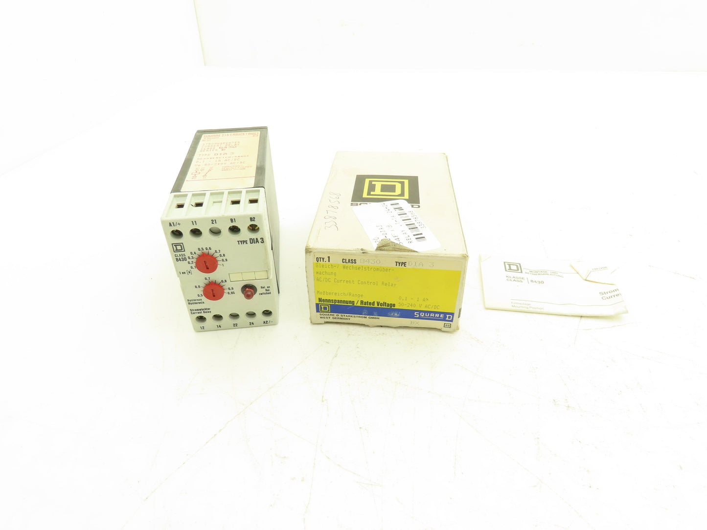 Square D 8430-DIA3 Current Control Relay DIA 3 SER B 50-240V AC Or DC 1A