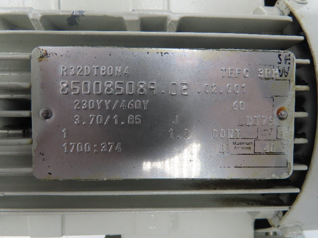 Sew-Eurodrive R32DT80N4 Inline Gearmotor 4.5:1 Reducer 374rpm 1Hp 230/460V 3PH