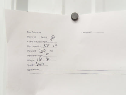 Knight KBC500-080 Pneumatic Chain Air Balancer 500Lb 80" Travel w/Pendant