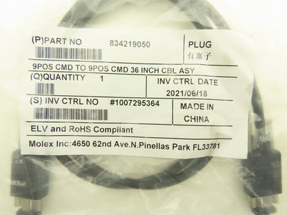 Molex Inc 834219050 Cable Assembly 9 Position D Sub Micro 3'