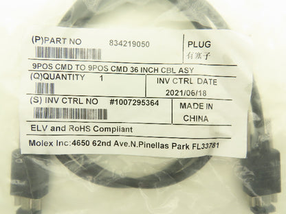Molex Inc 834219050 Cable Assembly 9 Position D Sub Micro 3'
