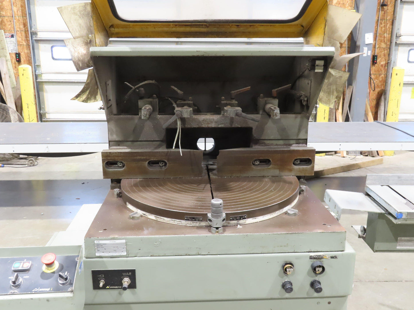 Emmegi SCA550 Single Head Upcut Saw 21.5" Blade 20° Cut Microbo Linear Stop