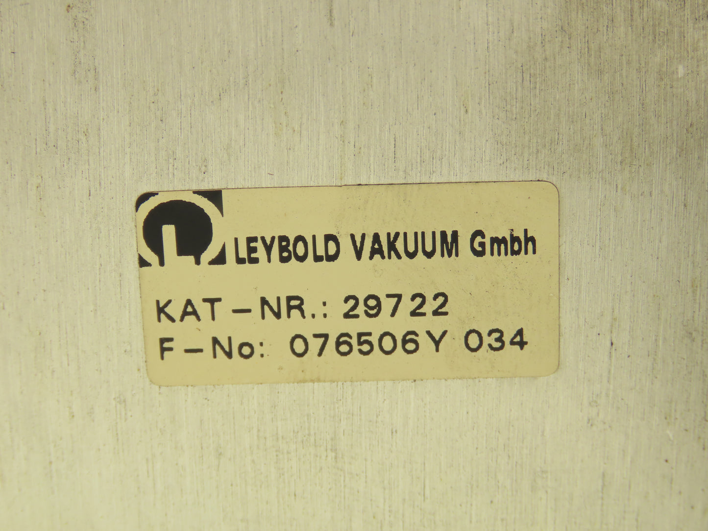 Leybold 29722 Vacuum Valve 90° Right Angle 0.9" ID