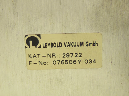 Leybold 29722 Vacuum Valve 90° Right Angle 0.9" ID