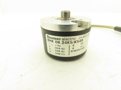 Baumer Electric BHK 06.24K5/K548 Rotary Encoder 6mm Blind Hollow Shaft P084