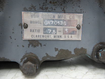 Von Ruden GR70136 Gearbox 7.5:1 Shaft Mount Reducer 1" Input Bore Parallel