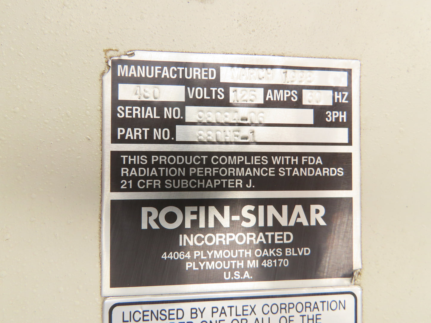 Rofin Sinar 222557/B Laser Head From 880HF-1 Cutter