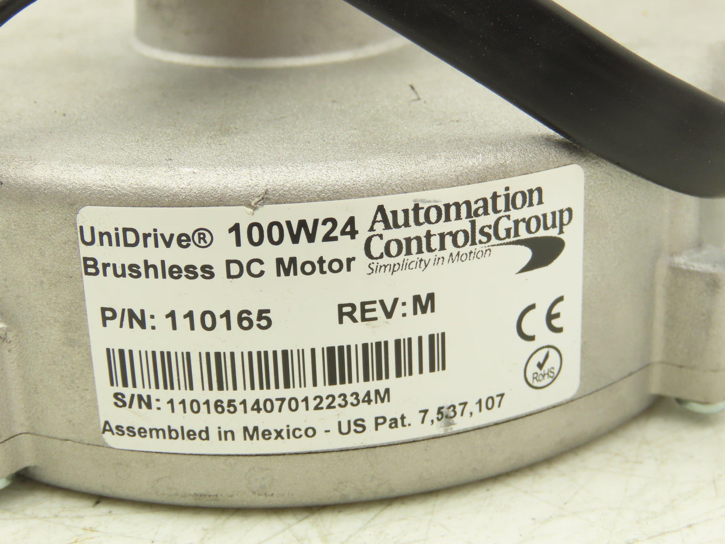 Automation Controls 100W24 UniDrive DC Motor 24VDC Variable Speed Conveyor Drive