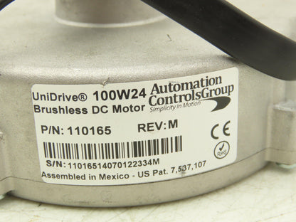 Automation Controls 100W24 UniDrive DC Motor 24VDC Variable Speed Conveyor Drive