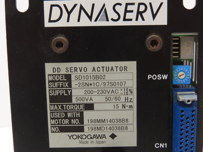 Yokogawa SD1015B02-2SN*1C/97S0107 Dynaserv DD Servo Actuator Drive 1Ph 230V In