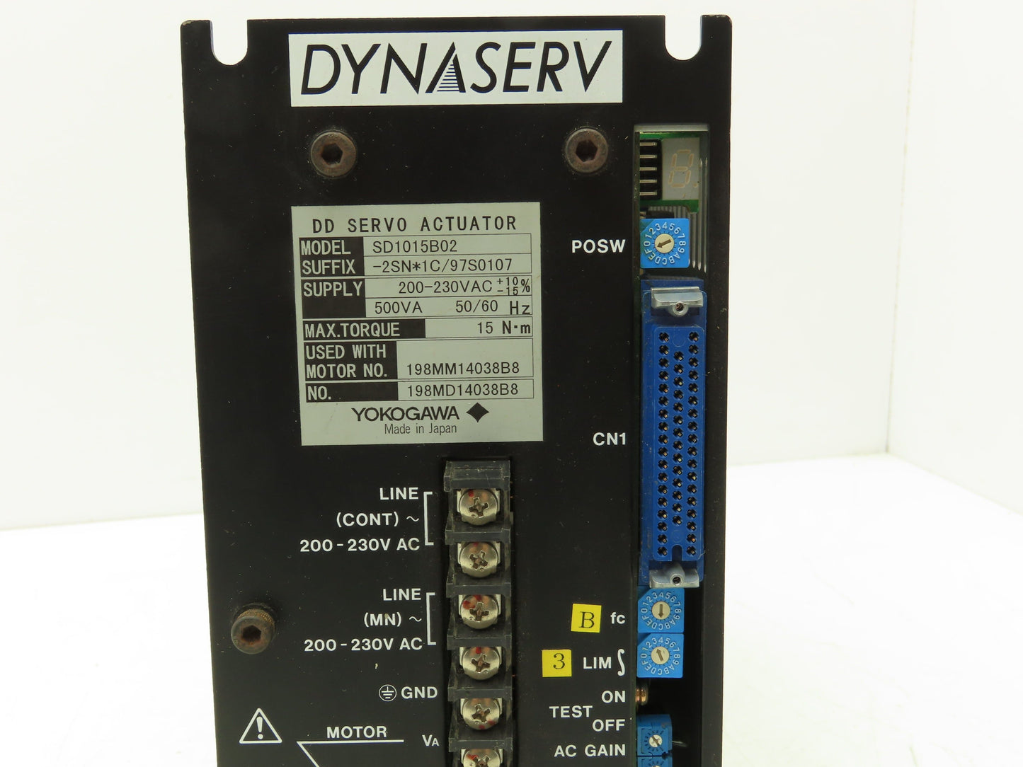Yokogawa SD1015B02-2SN*1C/97S0107 Dynaserv DD Servo Actuator Drive 1Ph 230V In