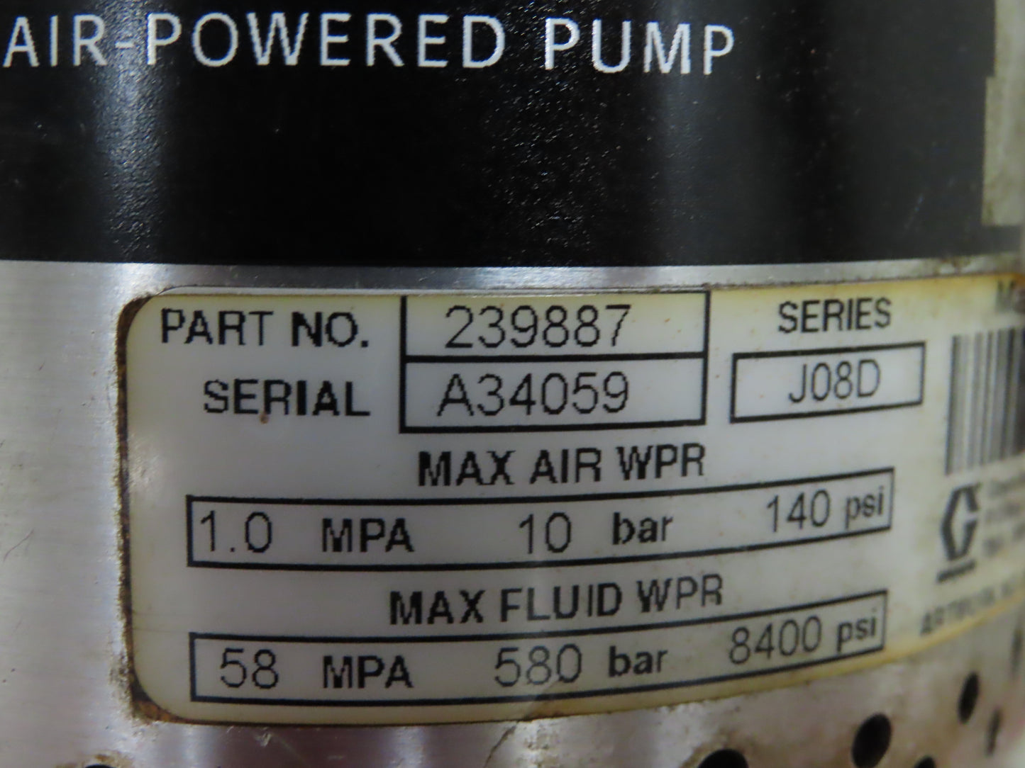 Bielomatik Graco Fireball Pneumatic 16Gal  Drum Grease Pump 4 Port High Pressure