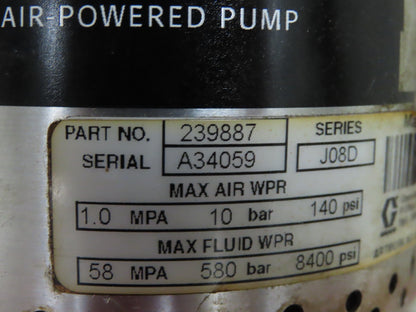 Bielomatik Graco Fireball Pneumatic 16Gal  Drum Grease Pump 4 Port High Pressure