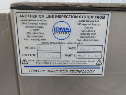 Loma Systems Superscan Micro ISC Metal Detector 4"x 9" Aperture *Missing Board*