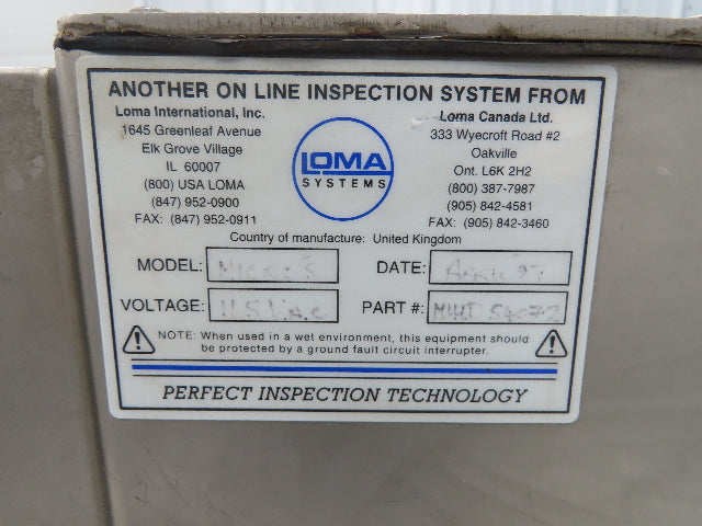 Loma Systems Superscan Micro ISC Metal Detector 4"x 9" Aperture *Missing Board*