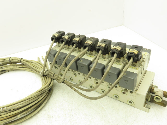SMC VQ7-6-FG-D-3Z Double Solenoid Valve 7-Station Manifold Assy 5/2-way 24VDC