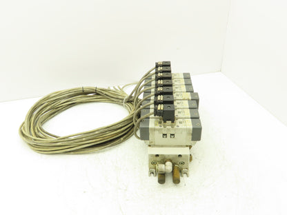 SMC VQ7-6-FG-D-3Z Double Solenoid Valve 7-Station Manifold Assy 5/2-way 24VDC