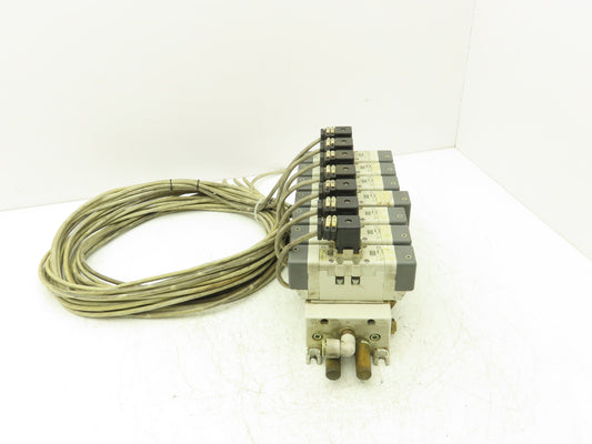 SMC VQ7-6-FG-D-3Z Double Solenoid Valve 7-Station Manifold Assy 5/2-way 24VDC