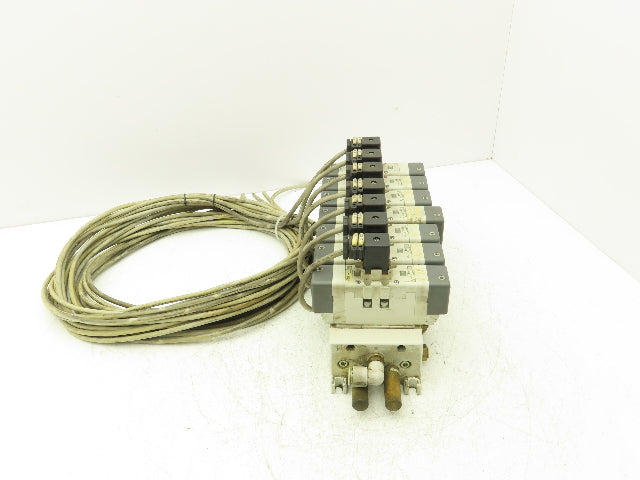 SMC VQ7-6-FG-D-3Z Double Solenoid Valve 7-Station Manifold Assy 5/2-way 24VDC
