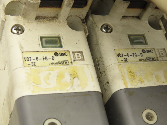 SMC VQ7-6-FG-D-3Z Double Solenoid Valve 7-Station Manifold Assy 5/2-way 24VDC