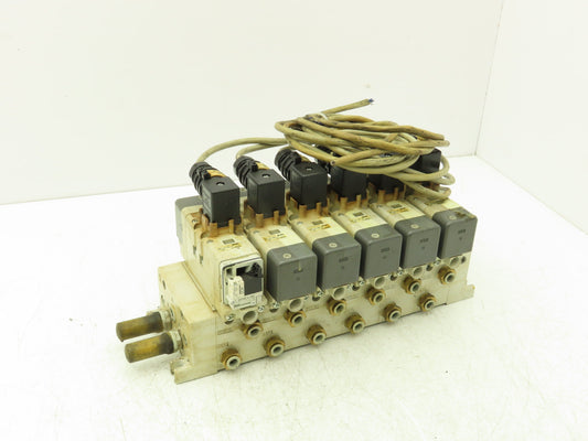 SMC VQ7-6-FG-D-3Z Double Solenoid Valve 6-Station Manifold Assy 5/2-way 24VDC