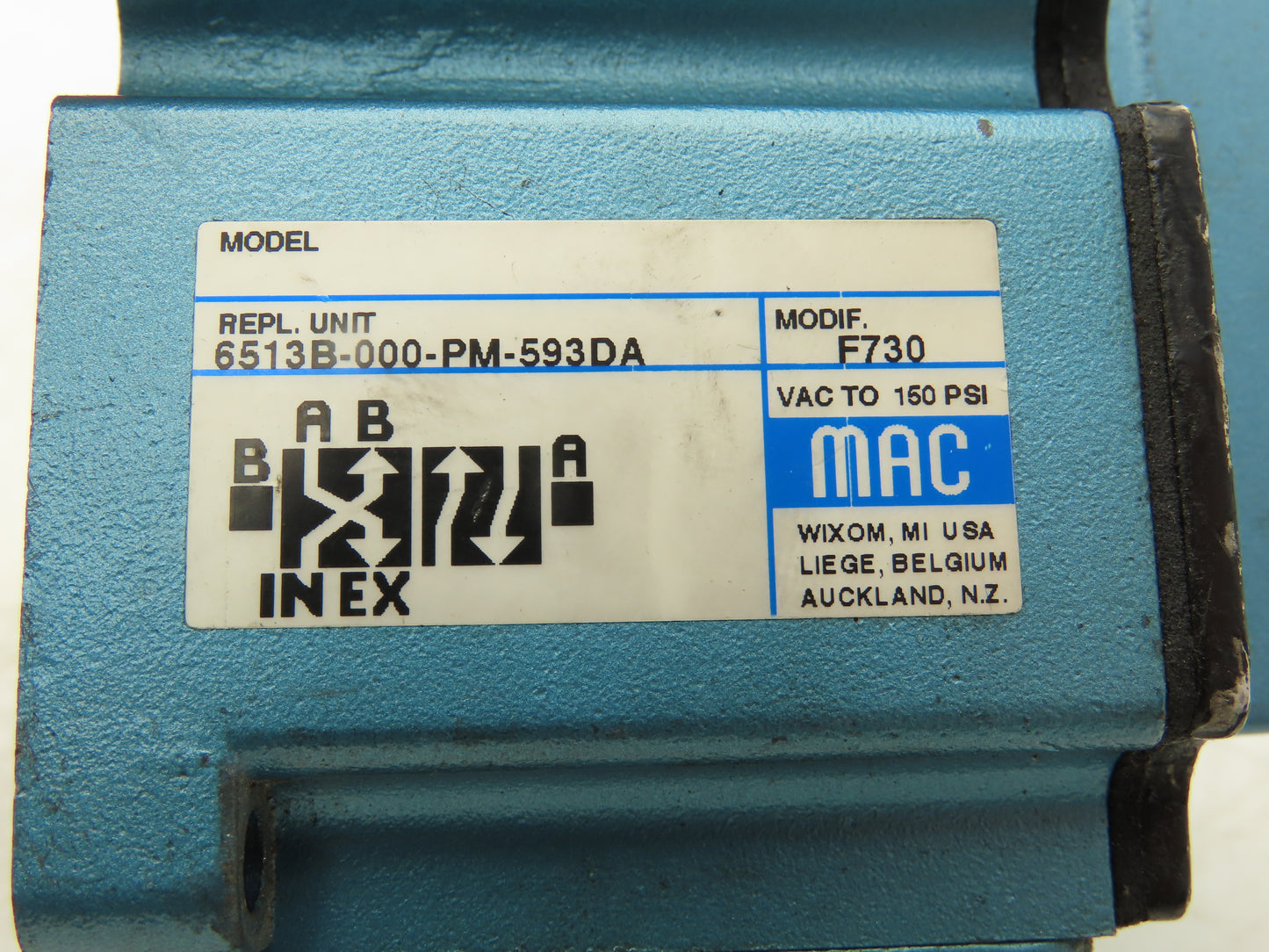 Mac 6513B-000-PM-593DA Pneumatic Single Solenoid Valve 4/2-way 24VDC PME-593DAAG