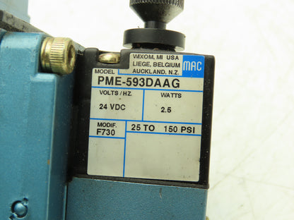 Mac 6513B-000-PM-593DA Pneumatic Single Solenoid Valve 4/2-way 24VDC PME-593DAAG