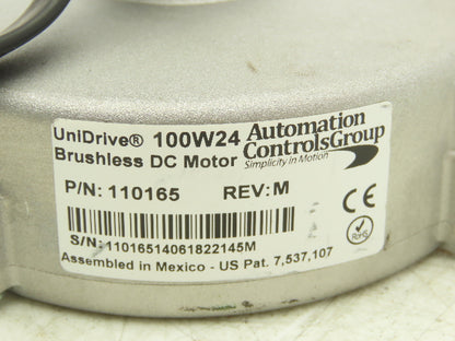 Automation Controls 100W24 UniDrive DC Motor 24VDC Variable Speed  *Cut Cable*