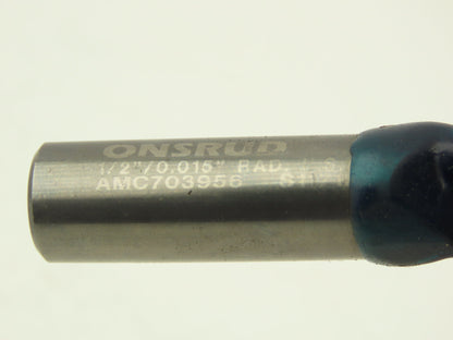 Onsrud AMC703956 Corner Radius Carbide Endmill 1/2" CR 0.015" 3-Flute