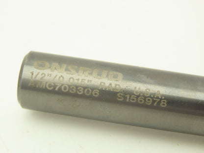 Onsrud AMC703306 Corner Radius Carbide Endmill 1/2" Dia 0.015" Radius 3-Flute