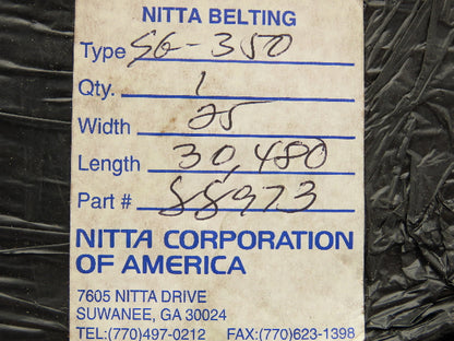 Nitta SG-350 Flat Conveyor Antistatic Belt 25mm x 100' Green Black Fabric